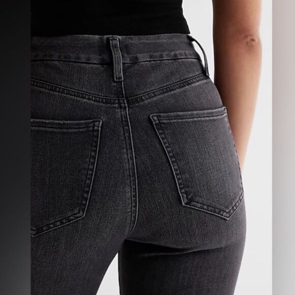 Y2K High Rise Faded Black Skinny Jeans Women’s 29 Stretch Distressed Grunge Goth - Picture 10 of 15